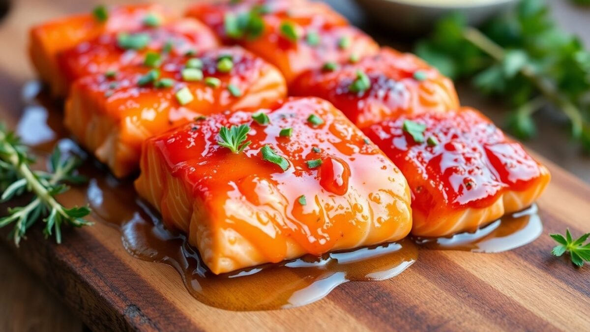 Aprenda a fazer Bocadinhos de Salmão Glaceados com Manteiga de Mel e Alho com dicas e técnicas infalíveis.