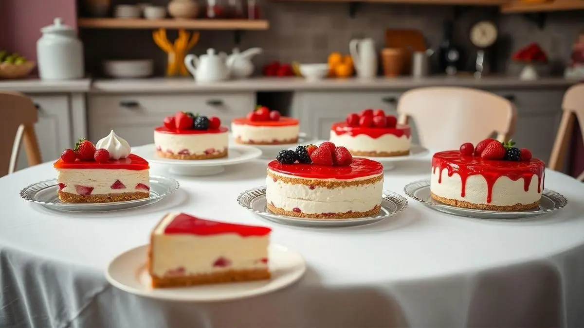 Variações do Cheesecake de Frutas Vermelhas Variações do Cheesecake de Frutas Vermelhas