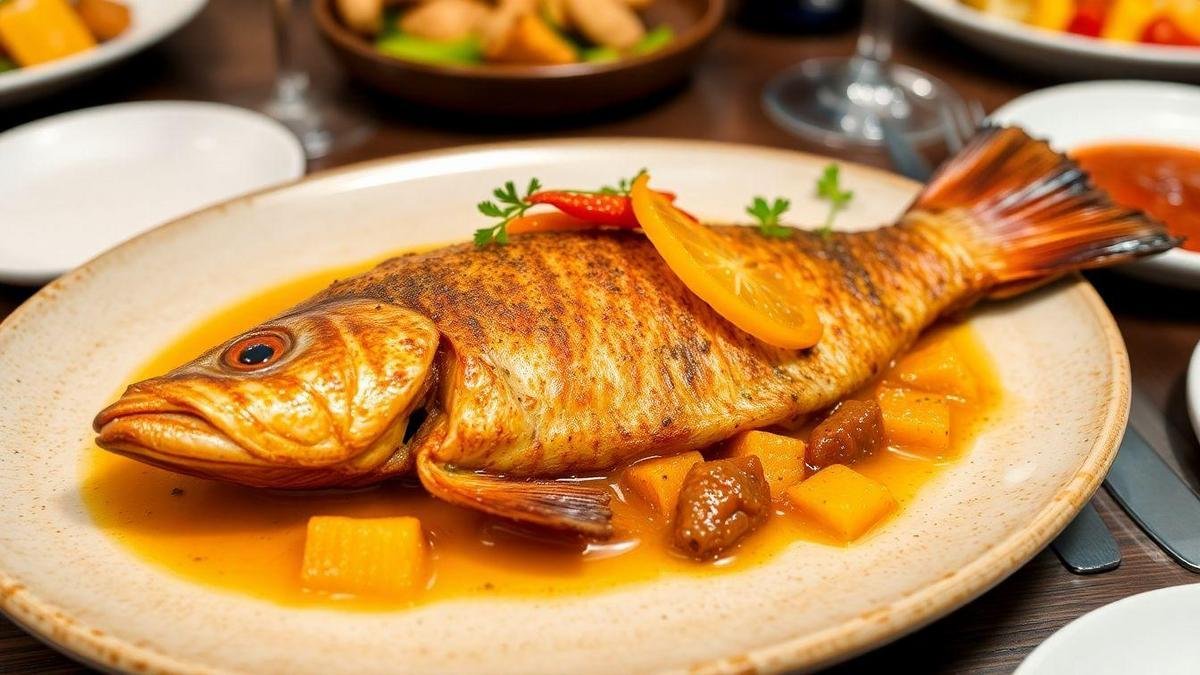 Variações do Peixe Frito com Gengibre e Cebola Variações do Peixe Frito com Gengibre e Cebola